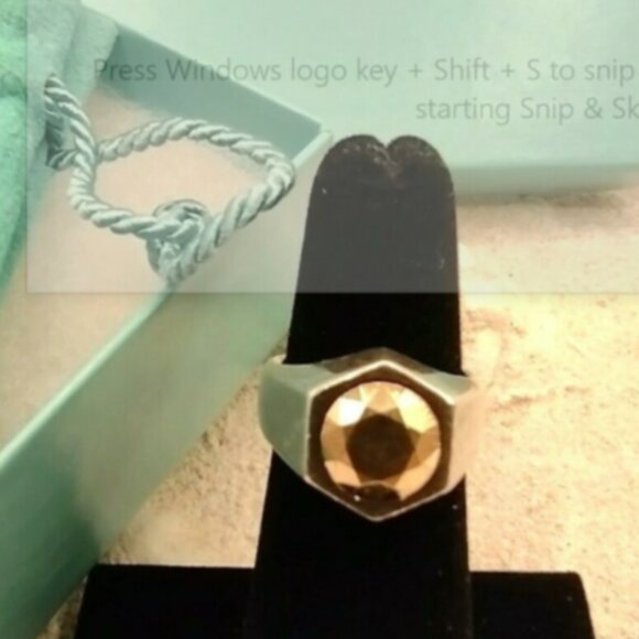Tiffany & Co Elsa Peretti Esagono Ring 2ct Faceted 18K Gold Retired,  Silver - Picture 1 of 7
